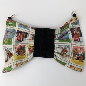 Day of Dead Bow Clutch Handmade Dia de los Muertes Purse Calacas Postage Stamp